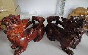 根雕、工藝品、木雕 【紅酸枝木麒麟一對】_世界工廠網中國產品信息庫