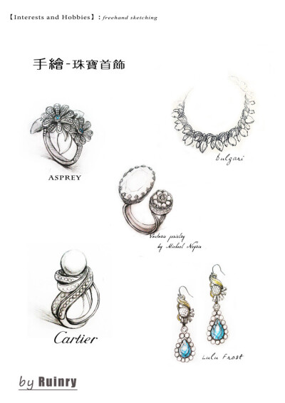 祖母綠首飾手繪