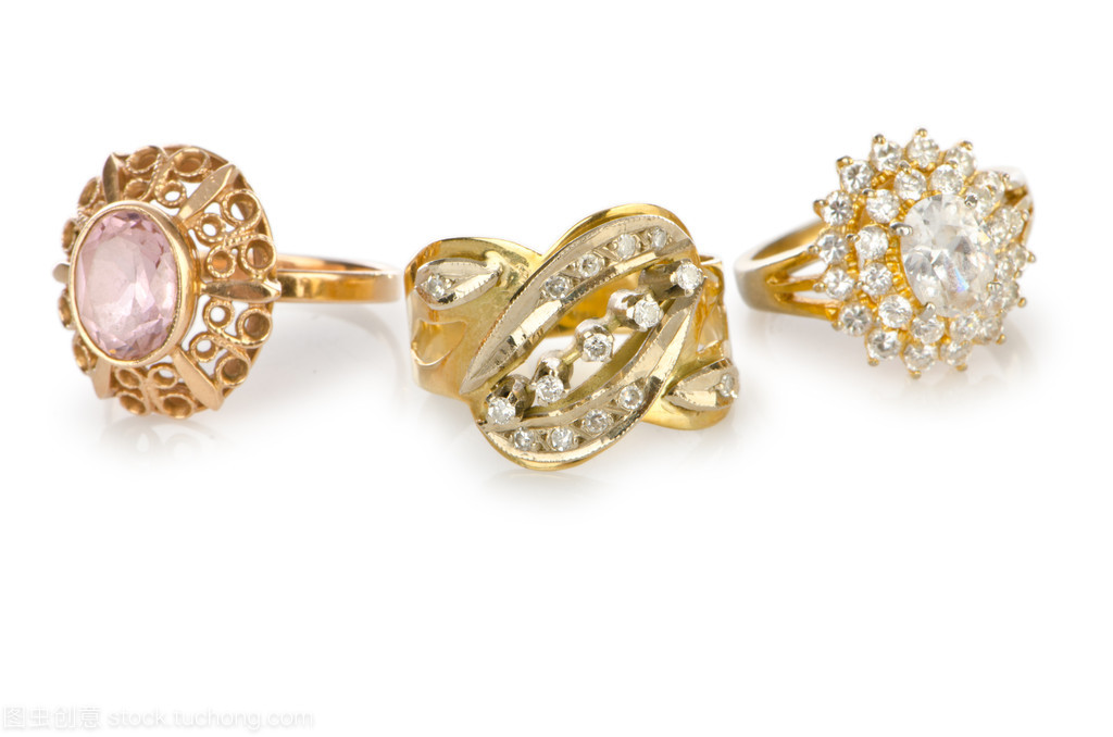 珠寶首飾戒指上白色隔離